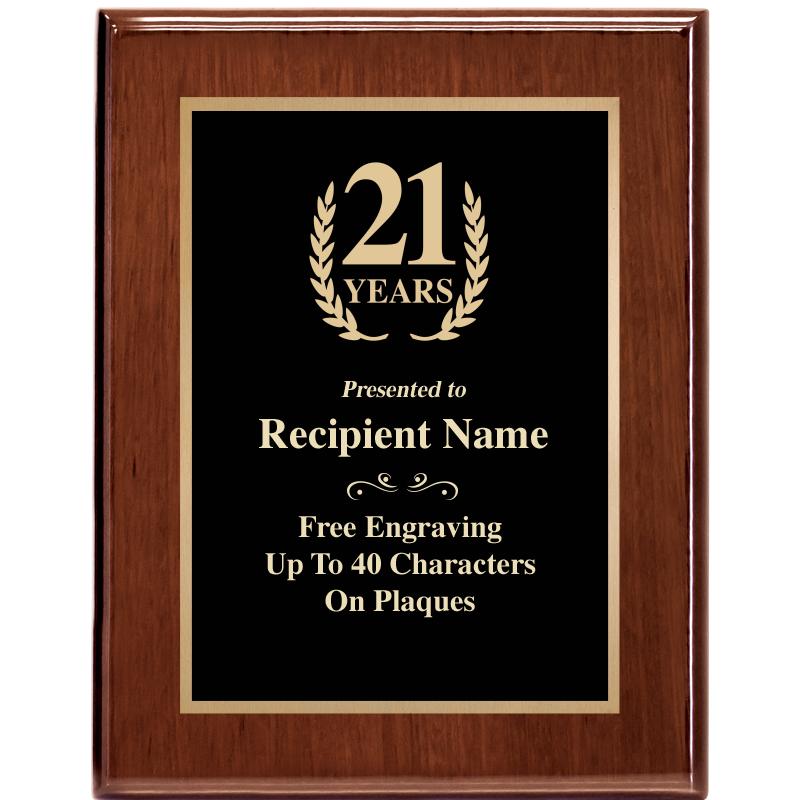 7X9 GLOSSED WALNUT PLAQUE