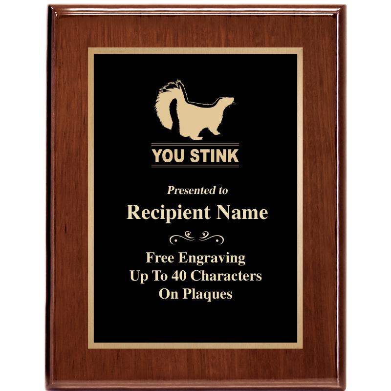 7X9 GLOSSED WALNUT PLAQUE