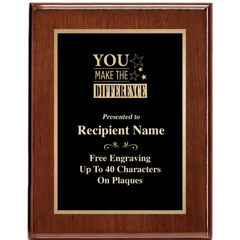 7X9 GLOSSED WALNUT PLAQUE