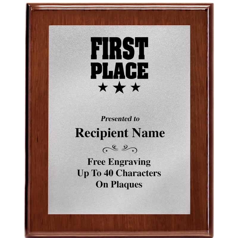 8X10 WALNUT PLQ MATTE SV PLT