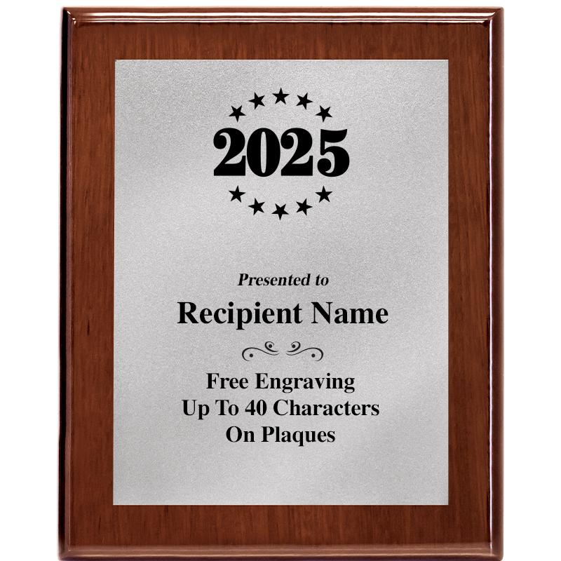 8X10 WALNUT PLQ MATTE SV PLT