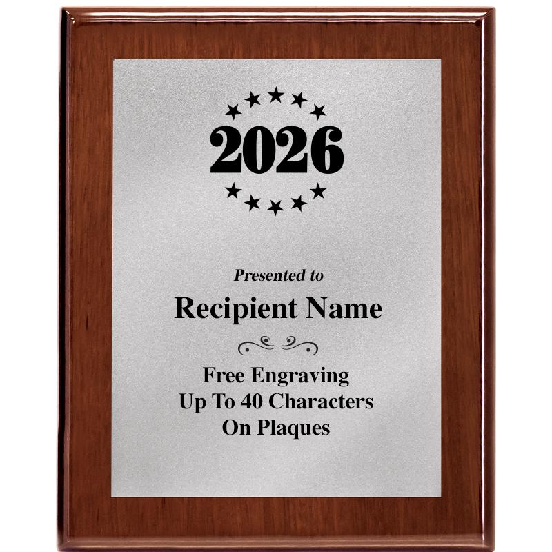 8X10 WALNUT PLQ MATTE SV PLT