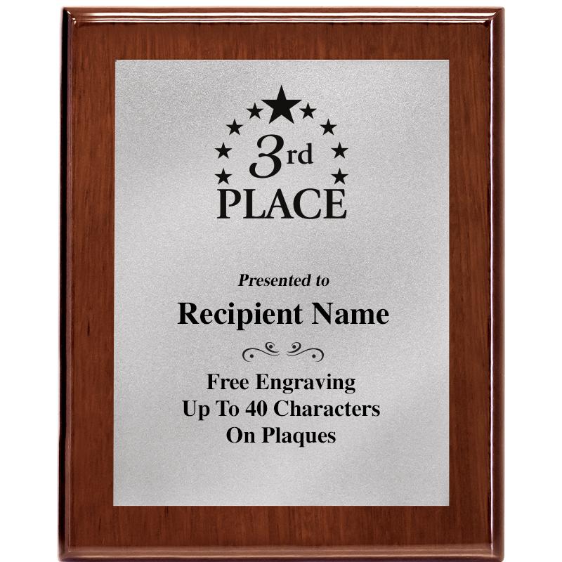 8X10 WALNUT PLQ MATTE SV PLT