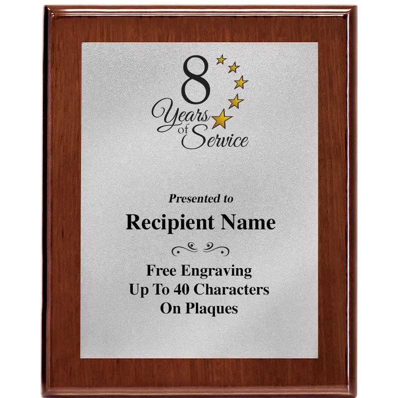 8X10 WALNUT PLQ MATTE SV PLT