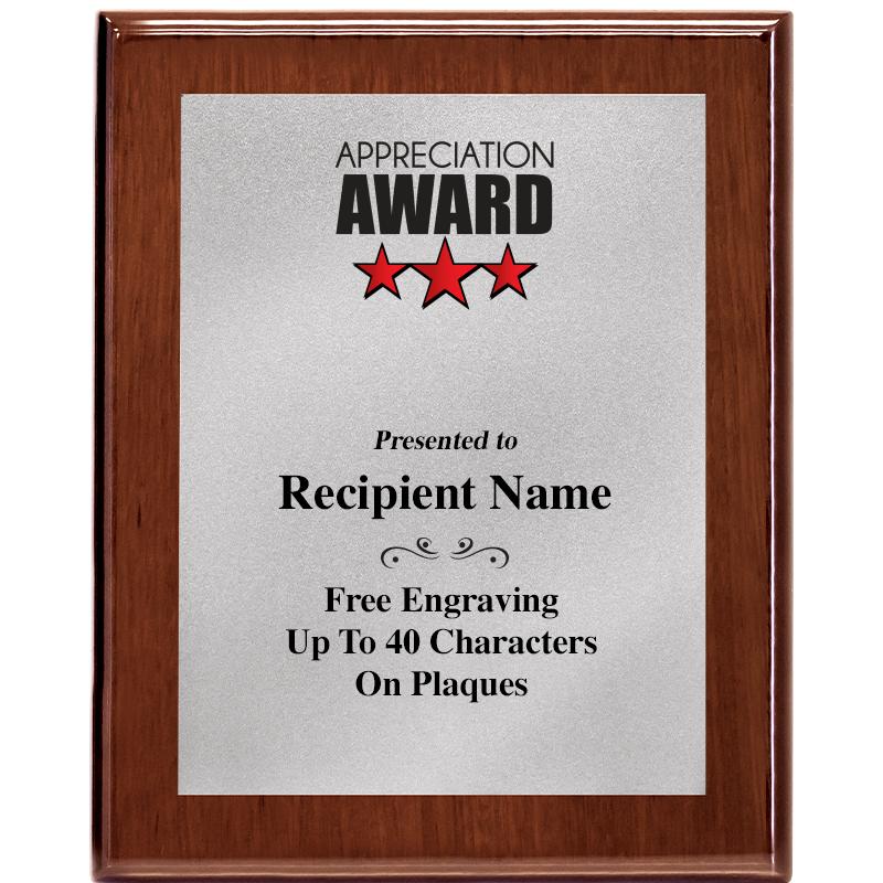 8X10 WALNUT PLQ MATTE SV PLT