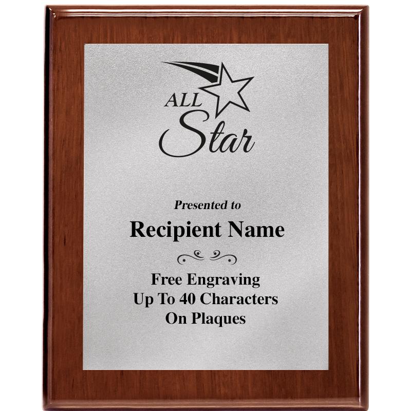 8X10 WALNUT PLQ MATTE SV PLT