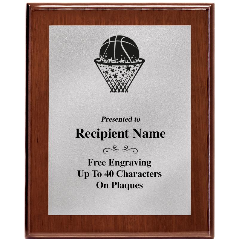 8X10 WALNUT PLQ MATTE SV PLT