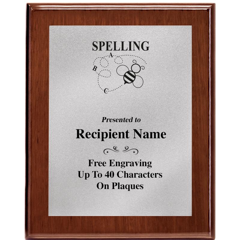 8X10 WALNUT PLQ MATTE SV PLT