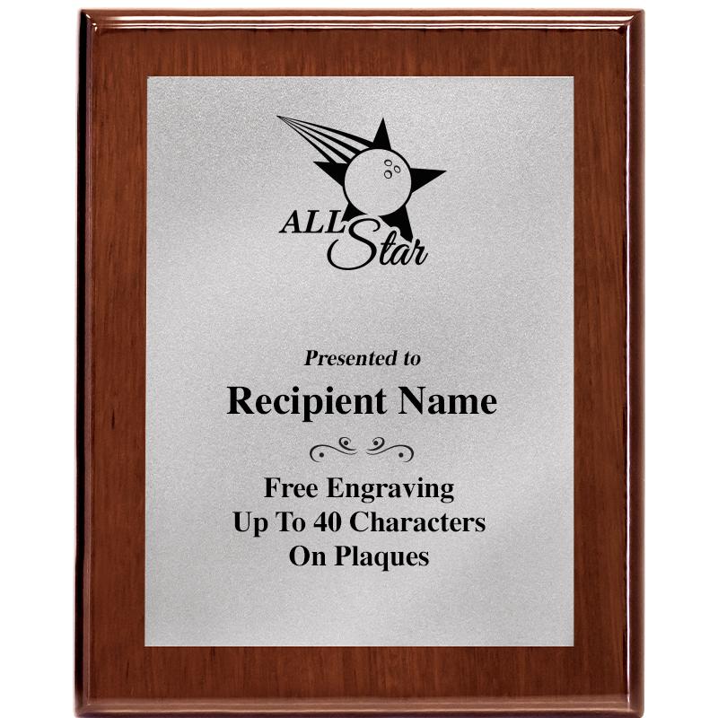 8X10 WALNUT PLQ MATTE SV PLT