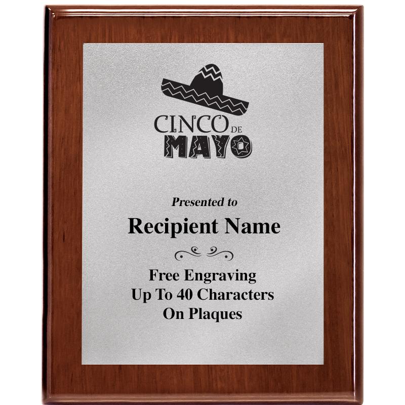 8X10 WALNUT PLQ MATTE SV PLT