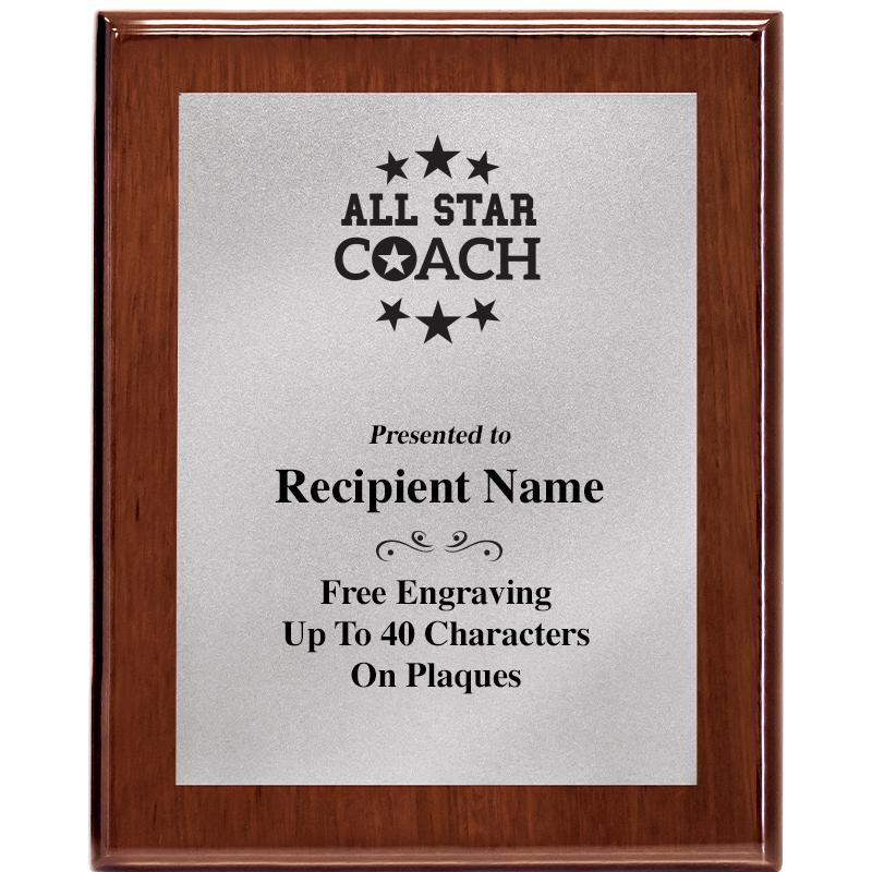 8X10 WALNUT PLQ MATTE SV PLT