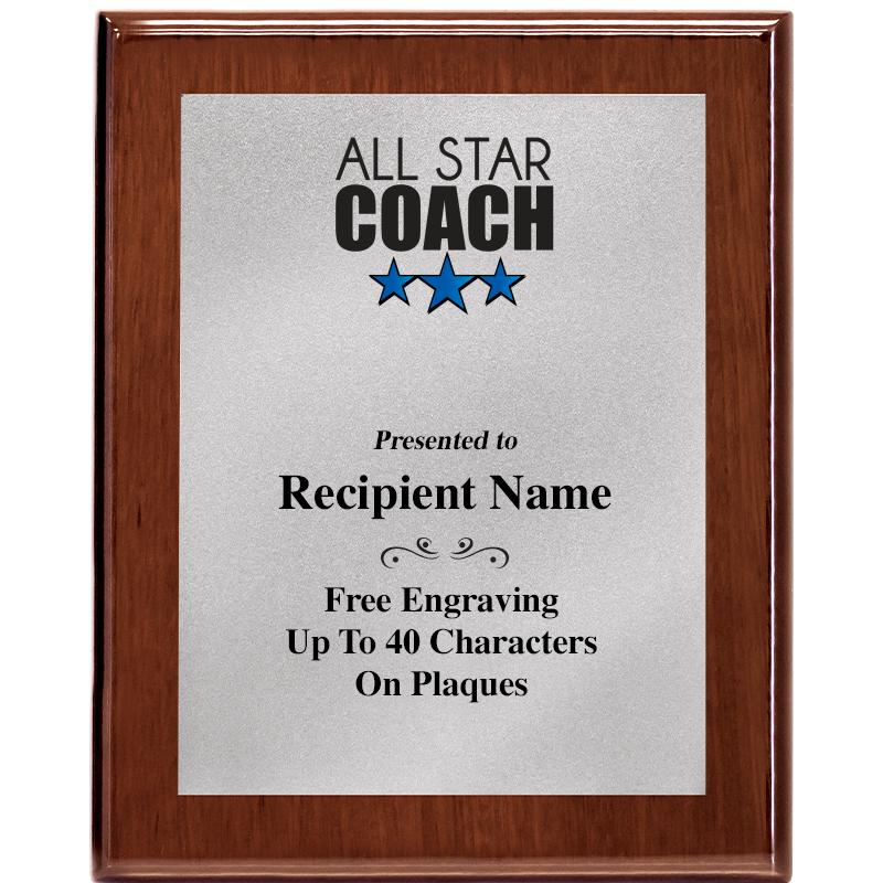 8X10 WALNUT PLQ MATTE SV PLT