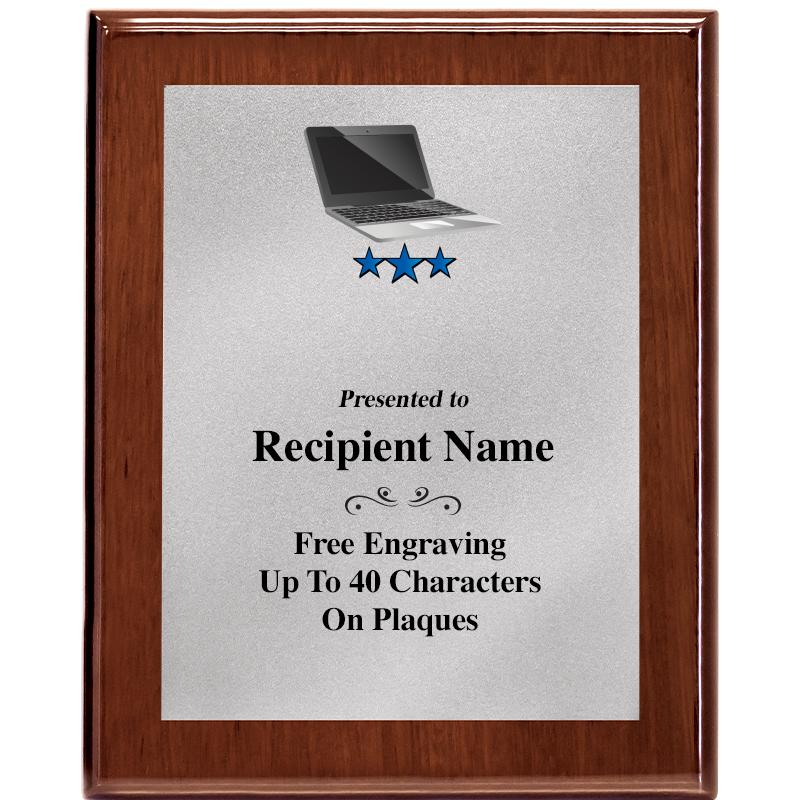 8X10 WALNUT PLQ MATTE SV PLT