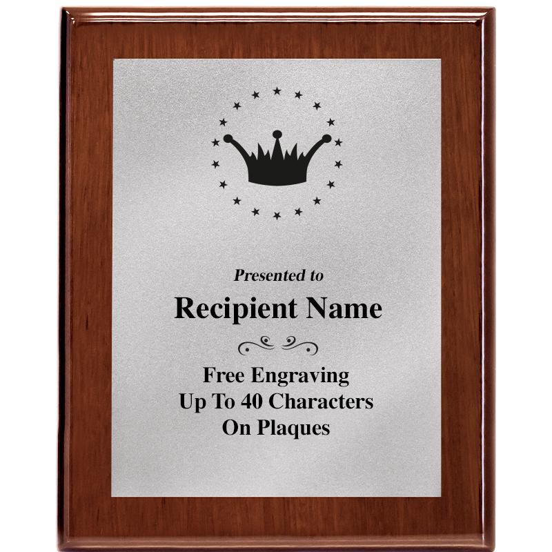 8X10 WALNUT PLQ MATTE SV PLT