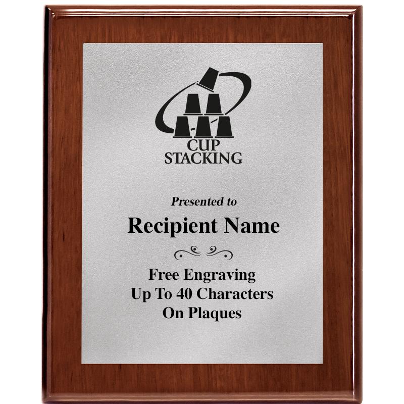 8X10 WALNUT PLQ MATTE SV PLT