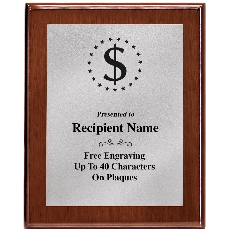 8X10 WALNUT PLQ MATTE SV PLT