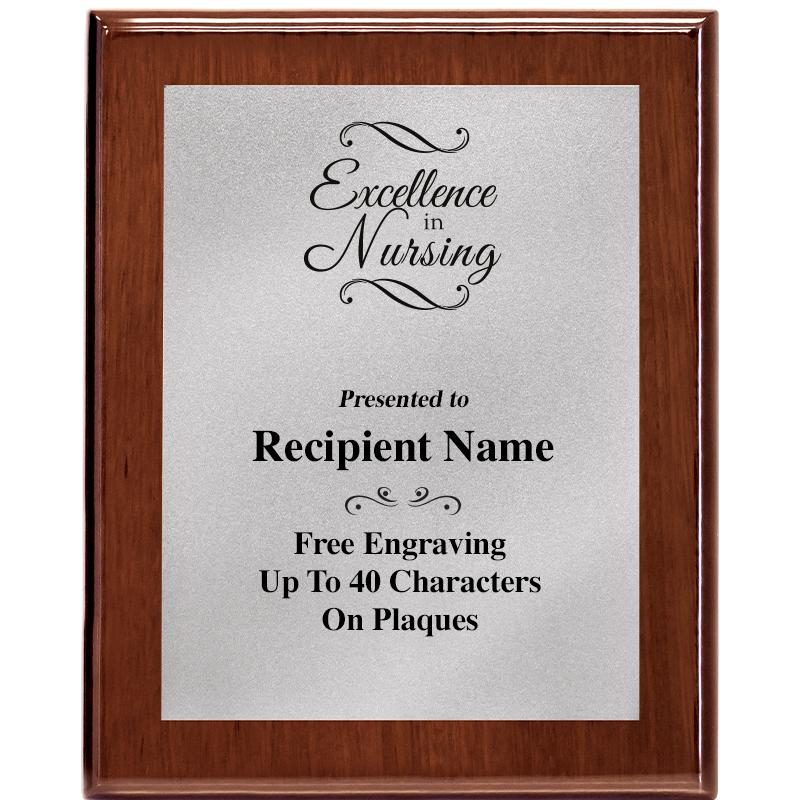 8X10 WALNUT PLQ MATTE SV PLT