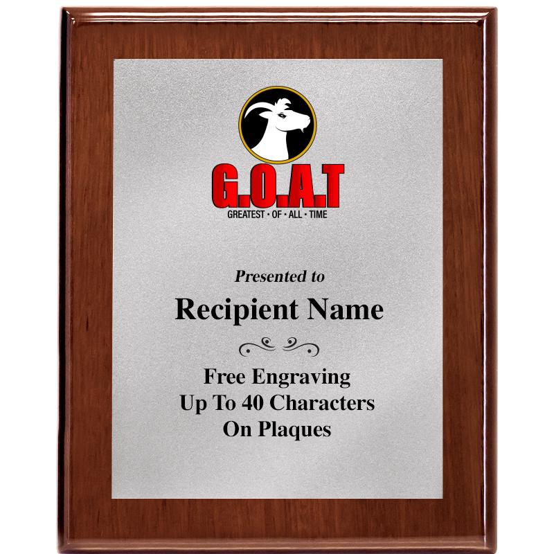 8X10 WALNUT PLQ MATTE SV PLT