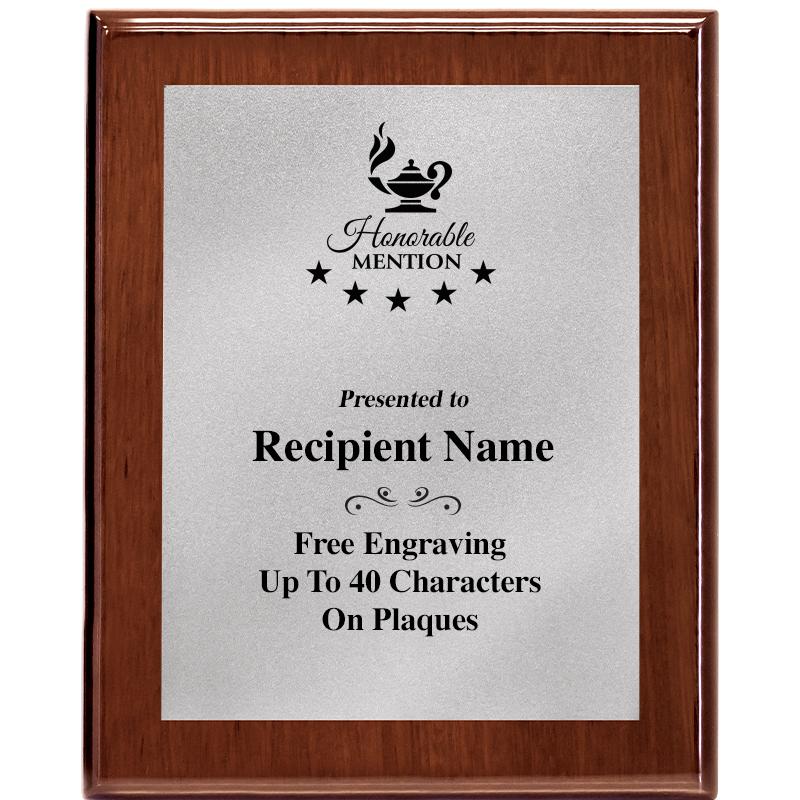 8X10 WALNUT PLQ MATTE SV PLT