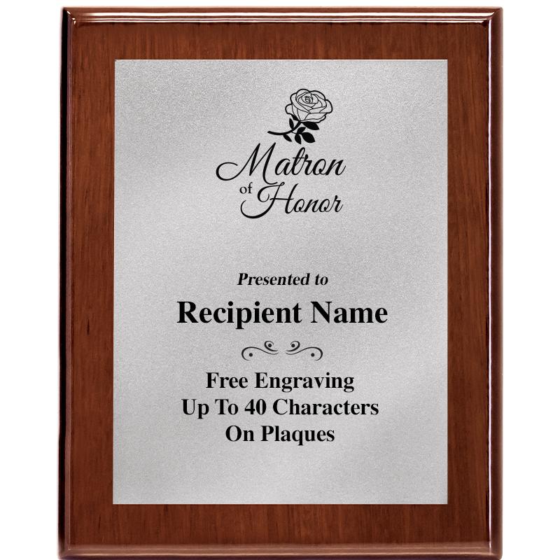 8X10 WALNUT PLQ MATTE SV PLT