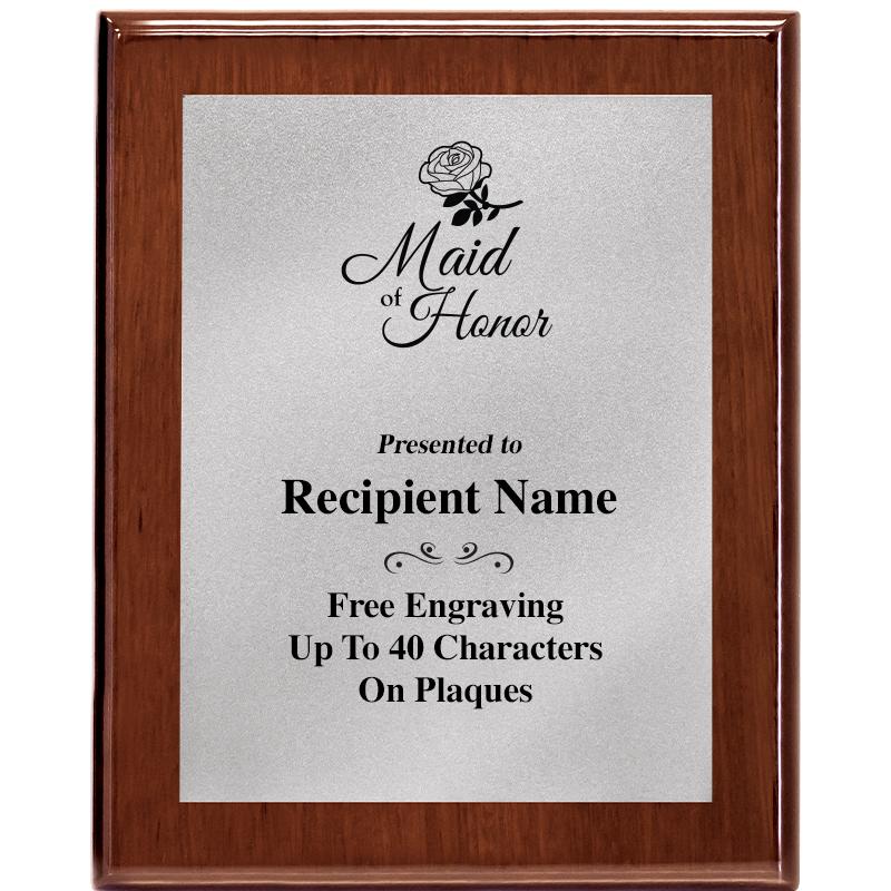 8X10 WALNUT PLQ MATTE SV PLT