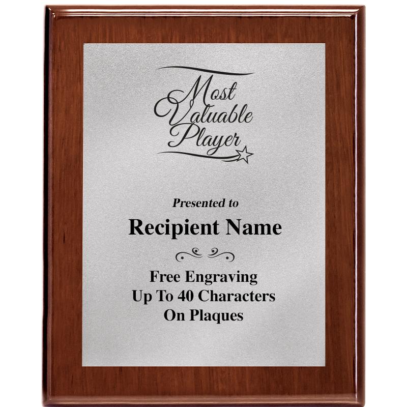 8X10 WALNUT PLQ MATTE SV PLT