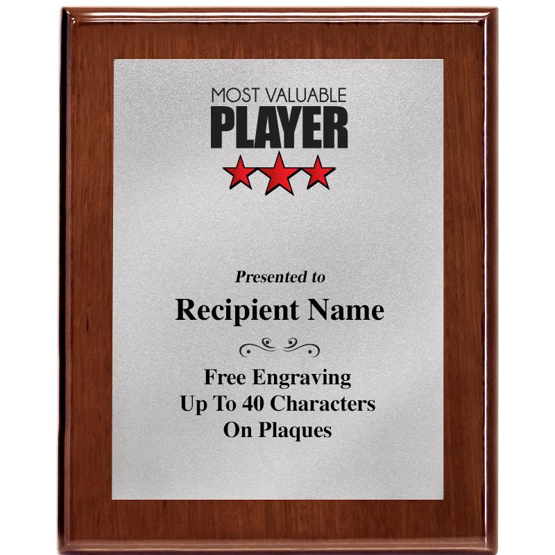 8X10 WALNUT PLQ MATTE SV PLT