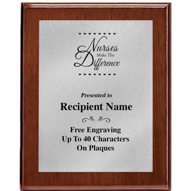 8X10 WALNUT PLQ MATTE SV PLT