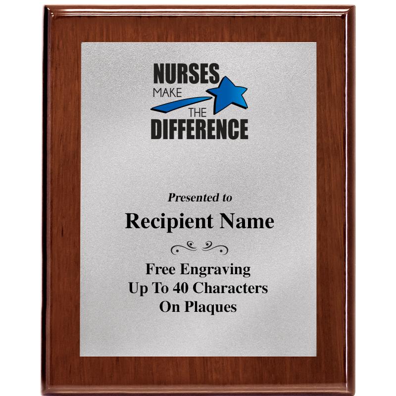 8X10 WALNUT PLQ MATTE SV PLT