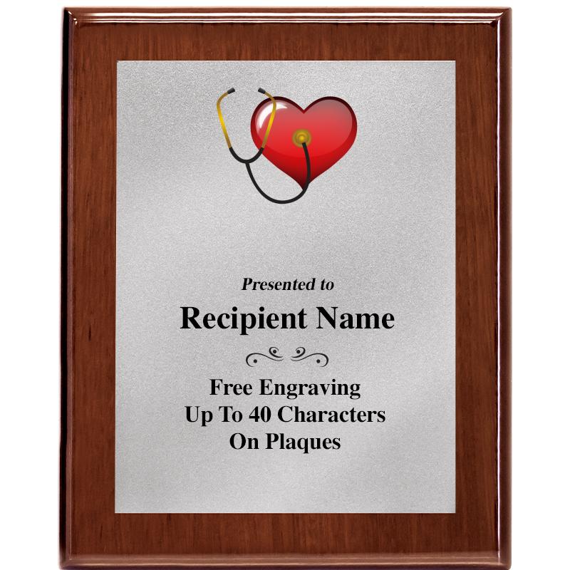 8X10 WALNUT PLQ MATTE SV PLT