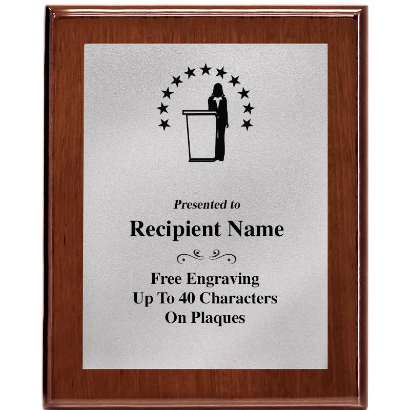 8X10 WALNUT PLQ MATTE SV PLT