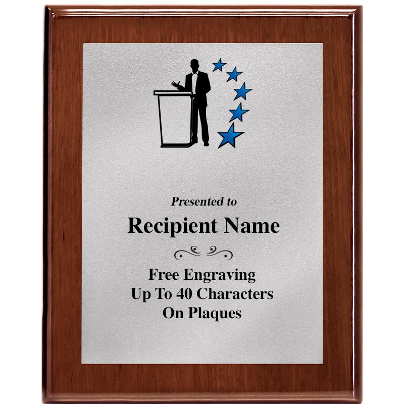 8X10 WALNUT PLQ MATTE SV PLT