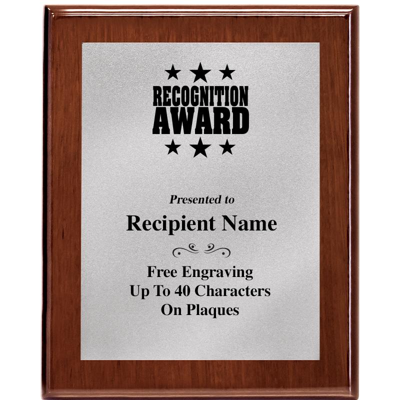 8X10 WALNUT PLQ MATTE SV PLT