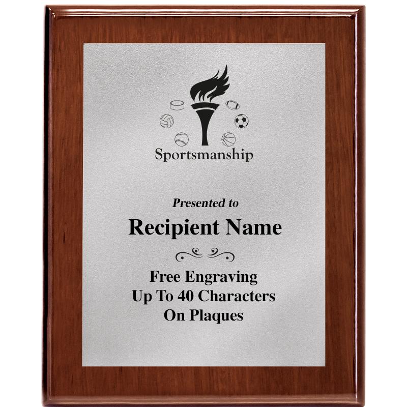 8X10 WALNUT PLQ MATTE SV PLT