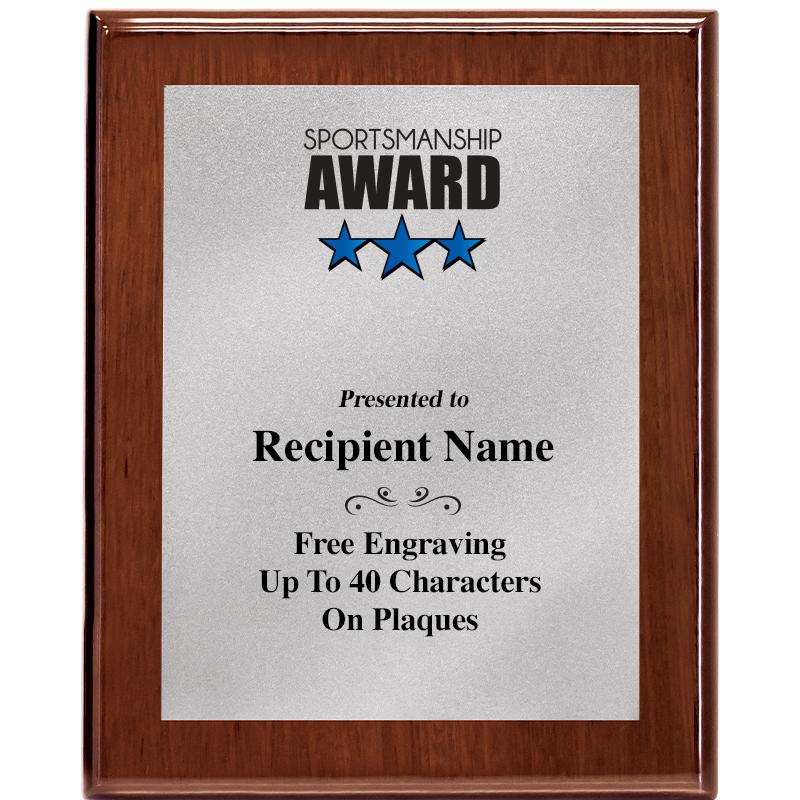 8X10 WALNUT PLQ MATTE SV PLT