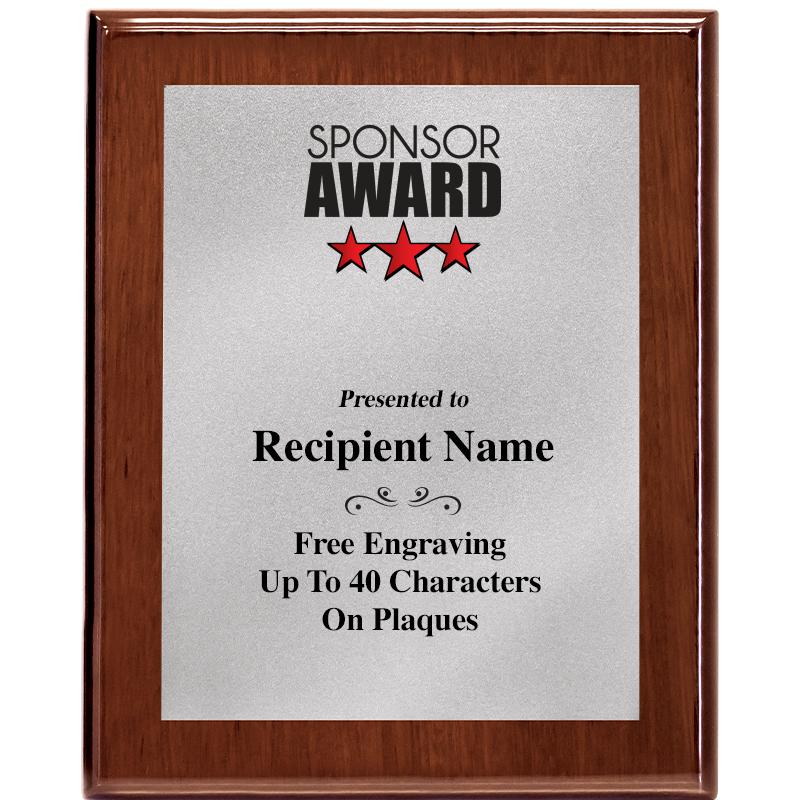 8X10 WALNUT PLQ MATTE SV PLT