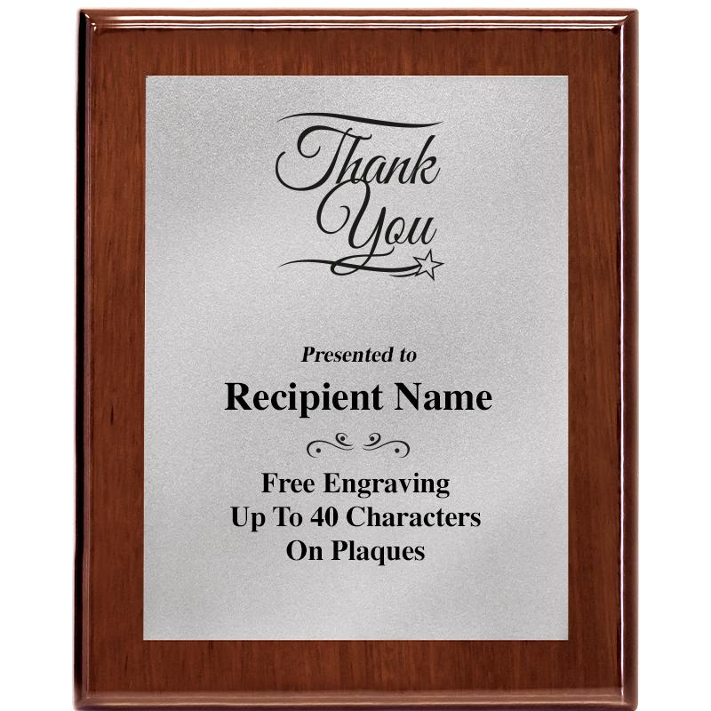 8X10 WALNUT PLQ MATTE SV PLT