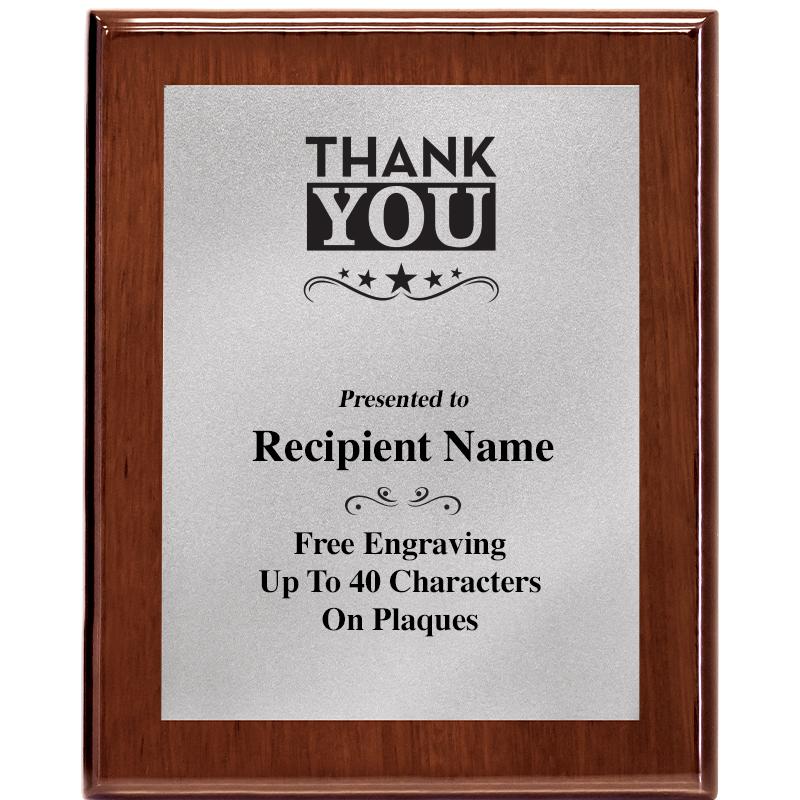 8X10 WALNUT PLQ MATTE SV PLT