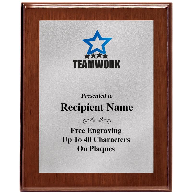 8X10 WALNUT PLQ MATTE SV PLT