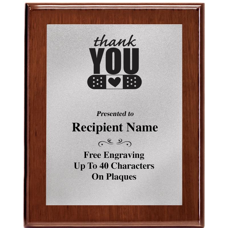 8X10 WALNUT PLQ MATTE SV PLT