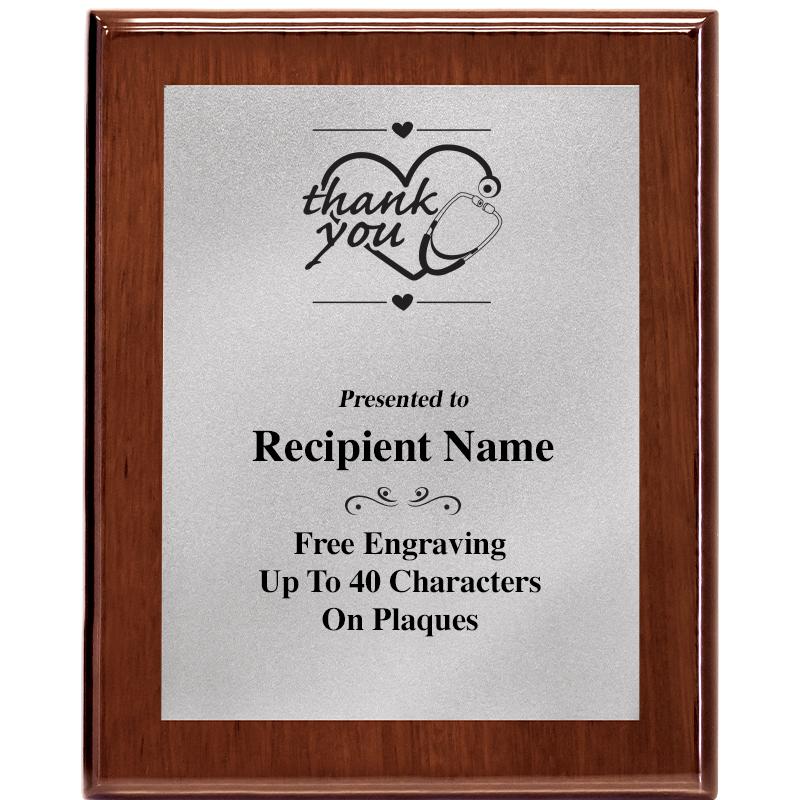 8X10 WALNUT PLQ MATTE SV PLT