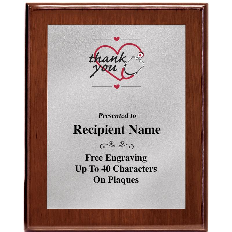 8X10 WALNUT PLQ MATTE SV PLT