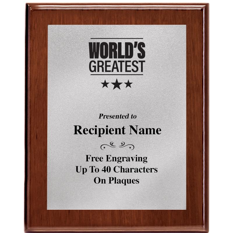 8X10 WALNUT PLQ MATTE SV PLT