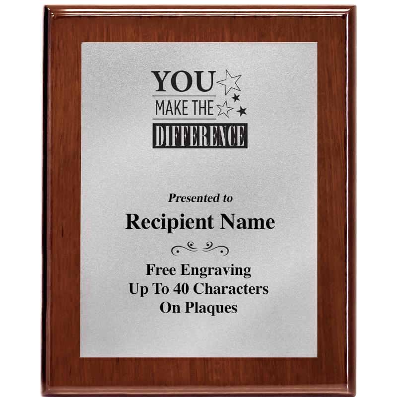 8X10 WALNUT PLQ MATTE SV PLT