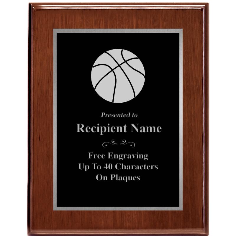 7X9 GLOSSED WALNUT PLAQUE SV