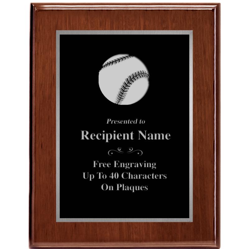 7X9 GLOSSED WALNUT PLAQUE SV