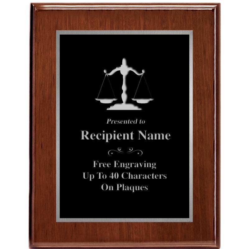 7X9 GLOSSED WALNUT PLAQUE SV