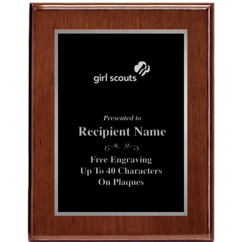 7X9 GLOSSED WALNUT PLAQUE SV
