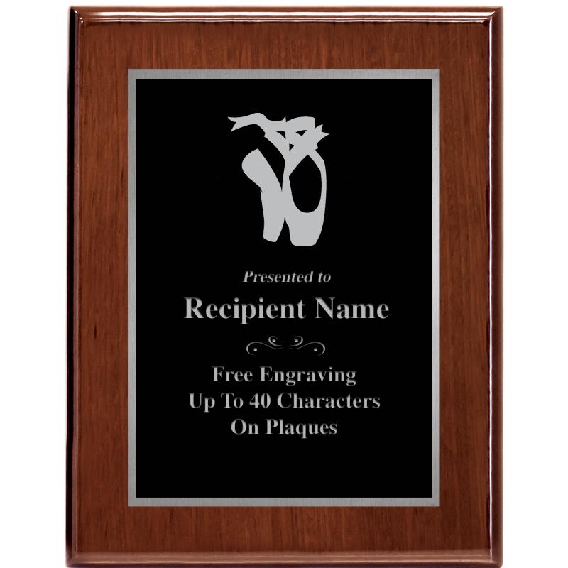 7X9 GLOSSED WALNUT PLAQUE SV