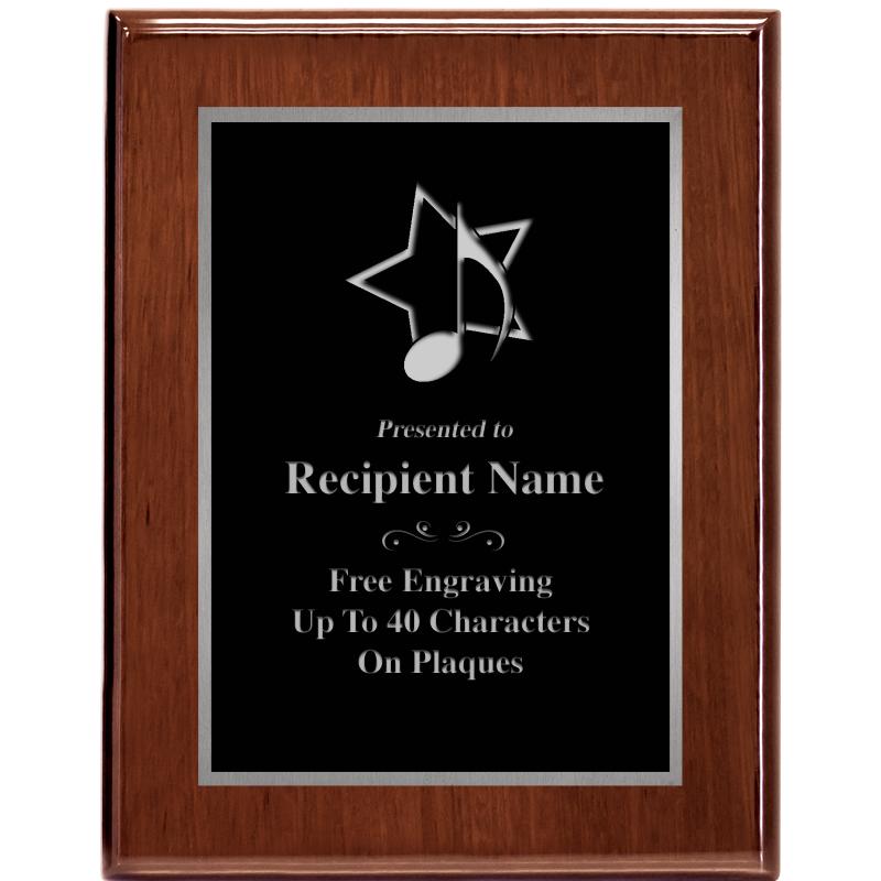 7X9 GLOSSED WALNUT PLAQUE SV